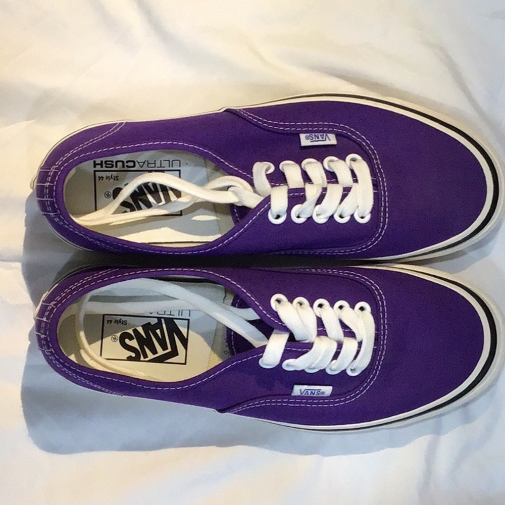 Bright purple ultra Cush Vans